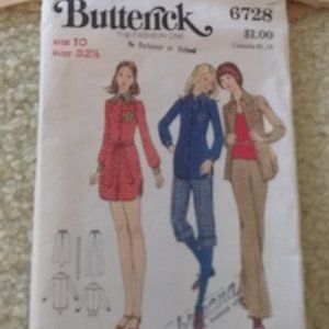 3/$25 vintage 70s sewing pattern dress pants shirt suit coord set
